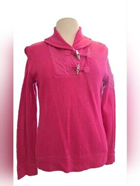 ​Lauren Ralph Lauren Women's Large Shawl Collar Toggle Cardigan Sweater Fuchsia